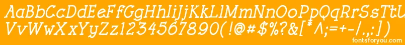 RoughLtBoldItalic Font – White Fonts on Orange Background