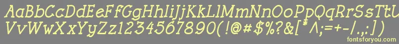RoughLtBoldItalic Font – Yellow Fonts on Gray Background