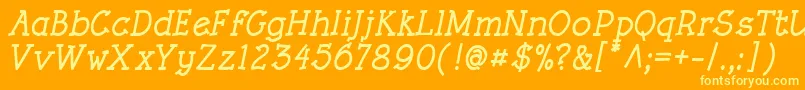 RoughLtBoldItalic Font – Yellow Fonts on Orange Background
