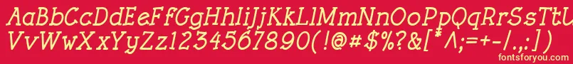 RoughLtBoldItalic Font – Yellow Fonts on Red Background