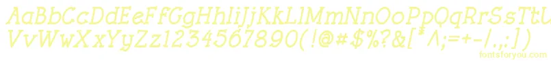RoughLtBoldItalic Font – Yellow Fonts on White Background