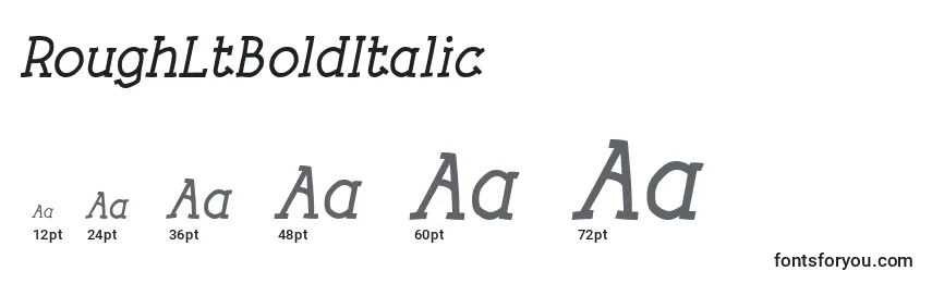 RoughLtBoldItalic Font Sizes