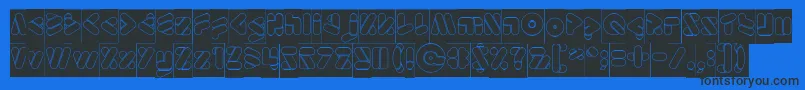 EmperorOfJapanHollowInverse Font – Black Fonts on Blue Background