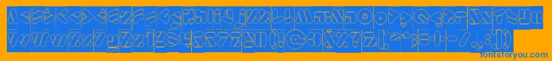 EmperorOfJapanHollowInverse Font – Blue Fonts on Orange Background