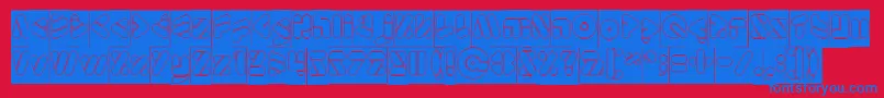 EmperorOfJapanHollowInverse Font – Blue Fonts on Red Background