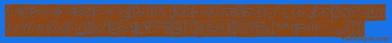 EmperorOfJapanHollowInverse Font – Brown Fonts on Blue Background