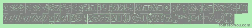 EmperorOfJapanHollowInverse Font – Gray Fonts on Green Background