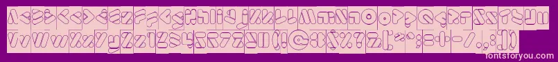 EmperorOfJapanHollowInverse Font – Pink Fonts on Purple Background
