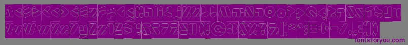 EmperorOfJapanHollowInverse Font – Purple Fonts on Gray Background