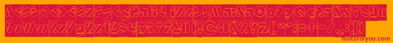 フォントEmperorOfJapanHollowInverse – オレンジの背景に赤い文字
