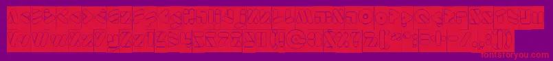 EmperorOfJapanHollowInverse Font – Red Fonts on Purple Background