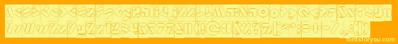 EmperorOfJapanHollowInverse Font – Yellow Fonts on Orange Background