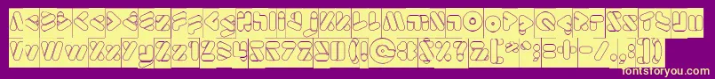 EmperorOfJapanHollowInverse Font – Yellow Fonts on Purple Background