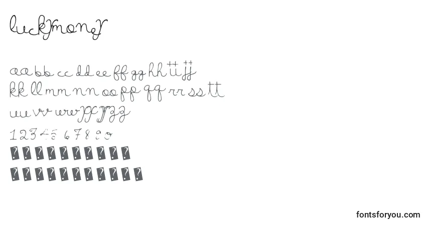 Шрифт Luckymoney – алфавит, цифры, специальные символы