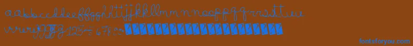 Luckymoney Font – Blue Fonts on Brown Background