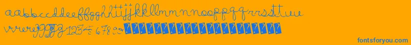 Luckymoney Font – Blue Fonts on Orange Background
