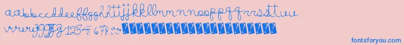 Luckymoney Font – Blue Fonts on Pink Background