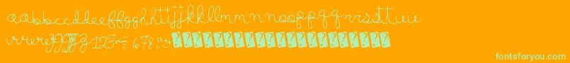 Luckymoney Font – Green Fonts on Orange Background