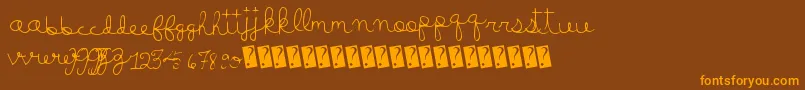 Luckymoney Font – Orange Fonts on Brown Background