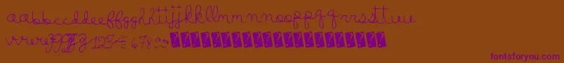 Luckymoney Font – Purple Fonts on Brown Background