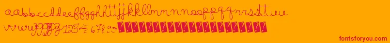 Luckymoney-Schriftart – Rote Schriften auf orangefarbenem Hintergrund
