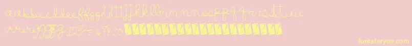 Luckymoney Font – Yellow Fonts on Pink Background