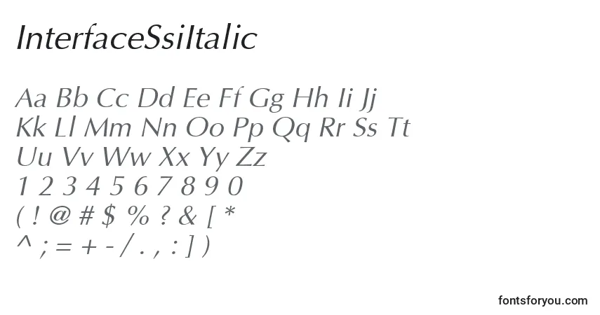 InterfaceSsiItalic Font – alphabet, numbers, special characters