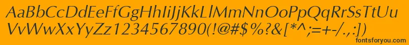 InterfaceSsiItalic Font – Black Fonts on Orange Background