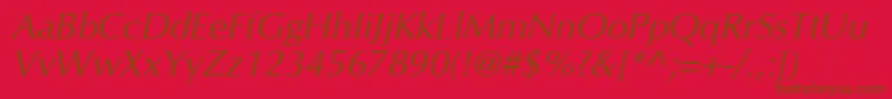 Czcionka InterfaceSsiItalic – brązowe czcionki na czerwonym tle