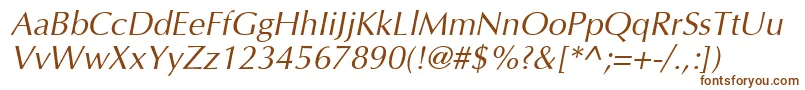 InterfaceSsiItalic Font – Brown Fonts on White Background