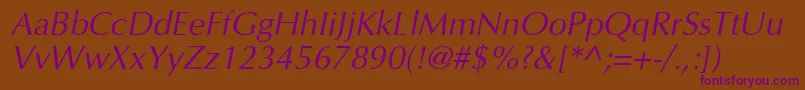 InterfaceSsiItalic Font – Purple Fonts on Brown Background