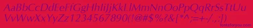 InterfaceSsiItalic Font – Purple Fonts on Red Background