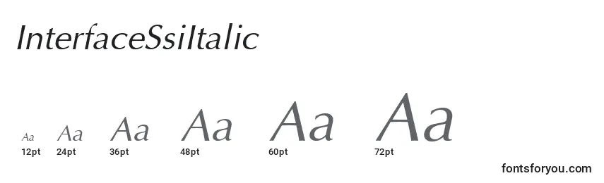 Größen der Schriftart InterfaceSsiItalic