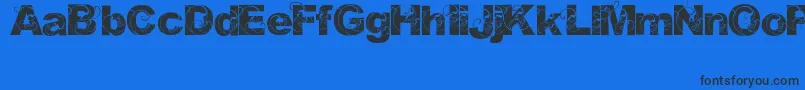 Czcionka Orial – czarne czcionki na niebieskim tle