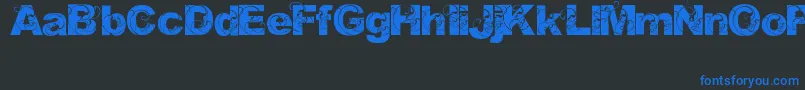 フォントOrial – 黒い背景に青い文字