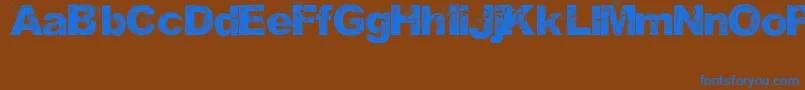 Czcionka Orial – niebieskie czcionki na brązowym tle