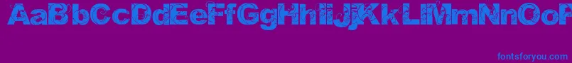 フォントOrial – 紫色の背景に青い文字