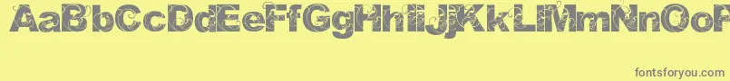 Orial Font – Gray Fonts on Yellow Background