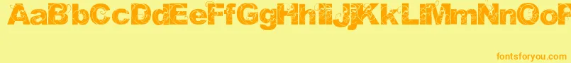 Orial Font – Orange Fonts on Yellow Background