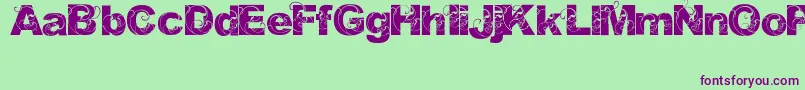 Orial Font – Purple Fonts on Green Background