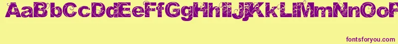 Orial Font – Purple Fonts on Yellow Background