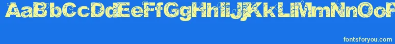 Orial Font – Yellow Fonts on Blue Background