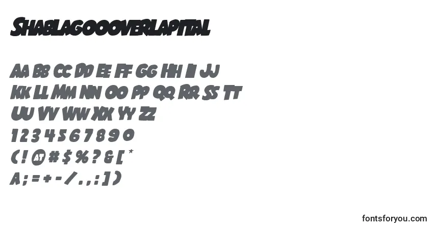 Fuente Shablagoooverlapital - alfabeto, números, caracteres especiales
