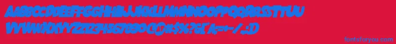 Shablagoooverlapital Font – Blue Fonts on Red Background