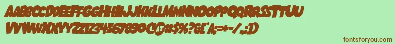 Shablagoooverlapital-fontti – ruskeat fontit vihreällä taustalla