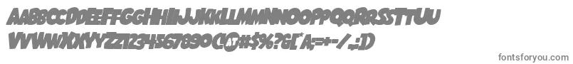 Shablagoooverlapital-fontti – harmaat kirjasimet valkoisella taustalla