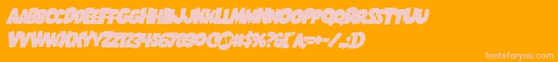 フォントShablagoooverlapital – オレンジの背景にピンクのフォント