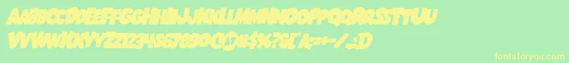 Shablagoooverlapital Font – Yellow Fonts on Green Background