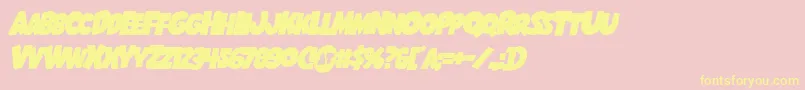 Shablagoooverlapital Font – Yellow Fonts on Pink Background