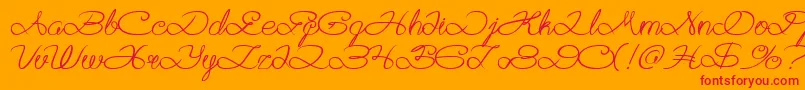 AkuCintaKamu-Schriftart – Rote Schriften auf orangefarbenem Hintergrund